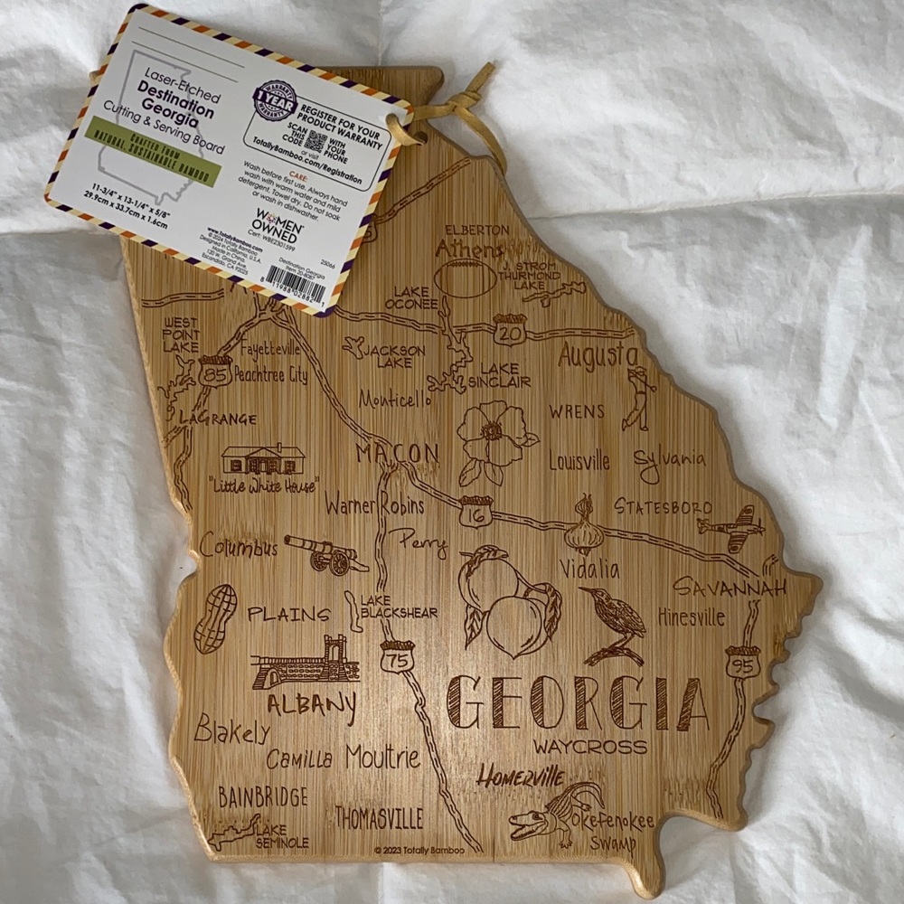 NWT Georgia State Bamboo Cutting Board - Picture 2 of 6